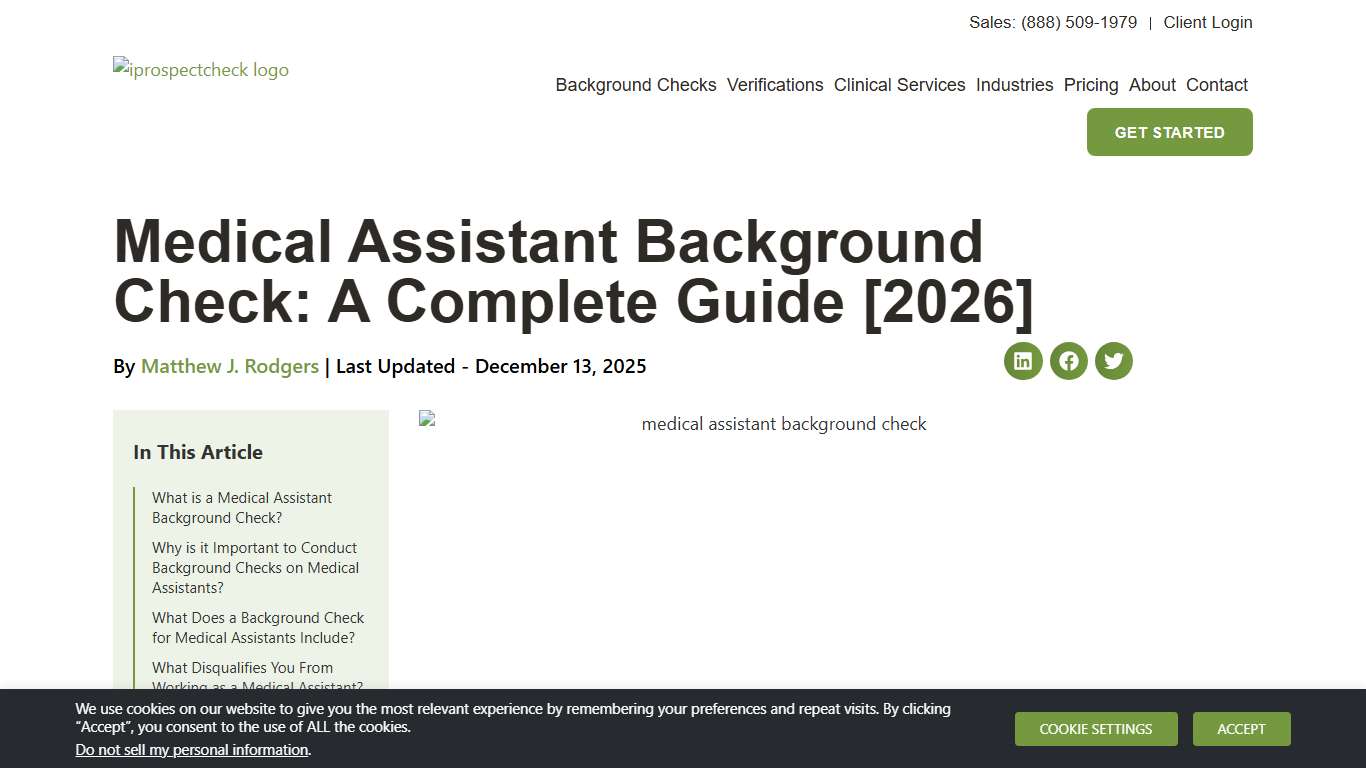 Medical Assistant Background Check: A Complete Guide [2026] - iprospectcheck